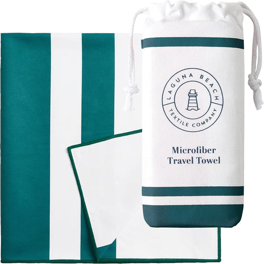 Laguna Beach Textile Co. Recycled Microfiber Quick Dry Beach Towel - Juniper Green