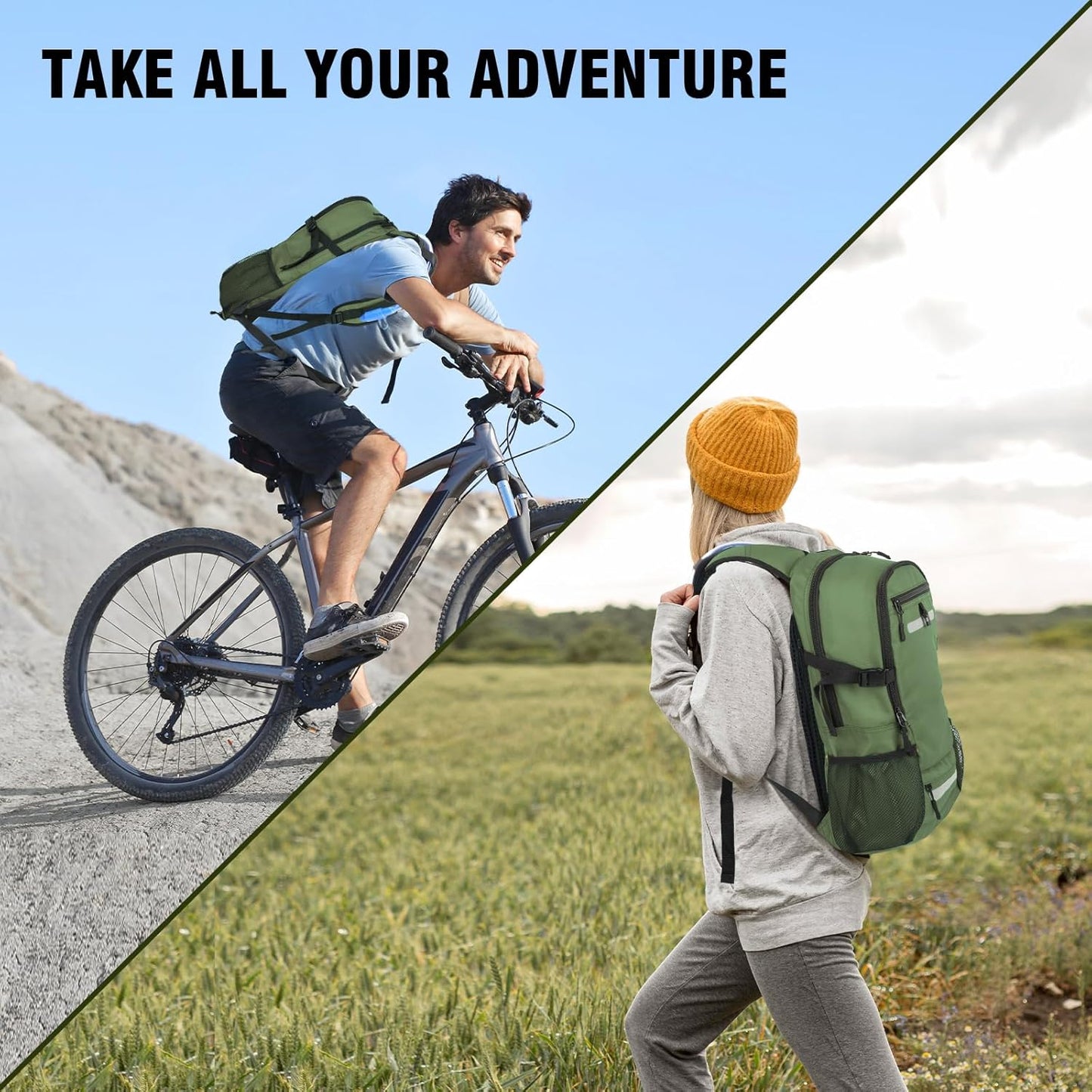 Zavothy 18L Hydration Backpack with 3L Water Bladder – Waterproof Hiking Pack with Insulated Bladder Compartment, Hidden Helmet Holder & Rain Cover – for Running, Cycling, and Camping