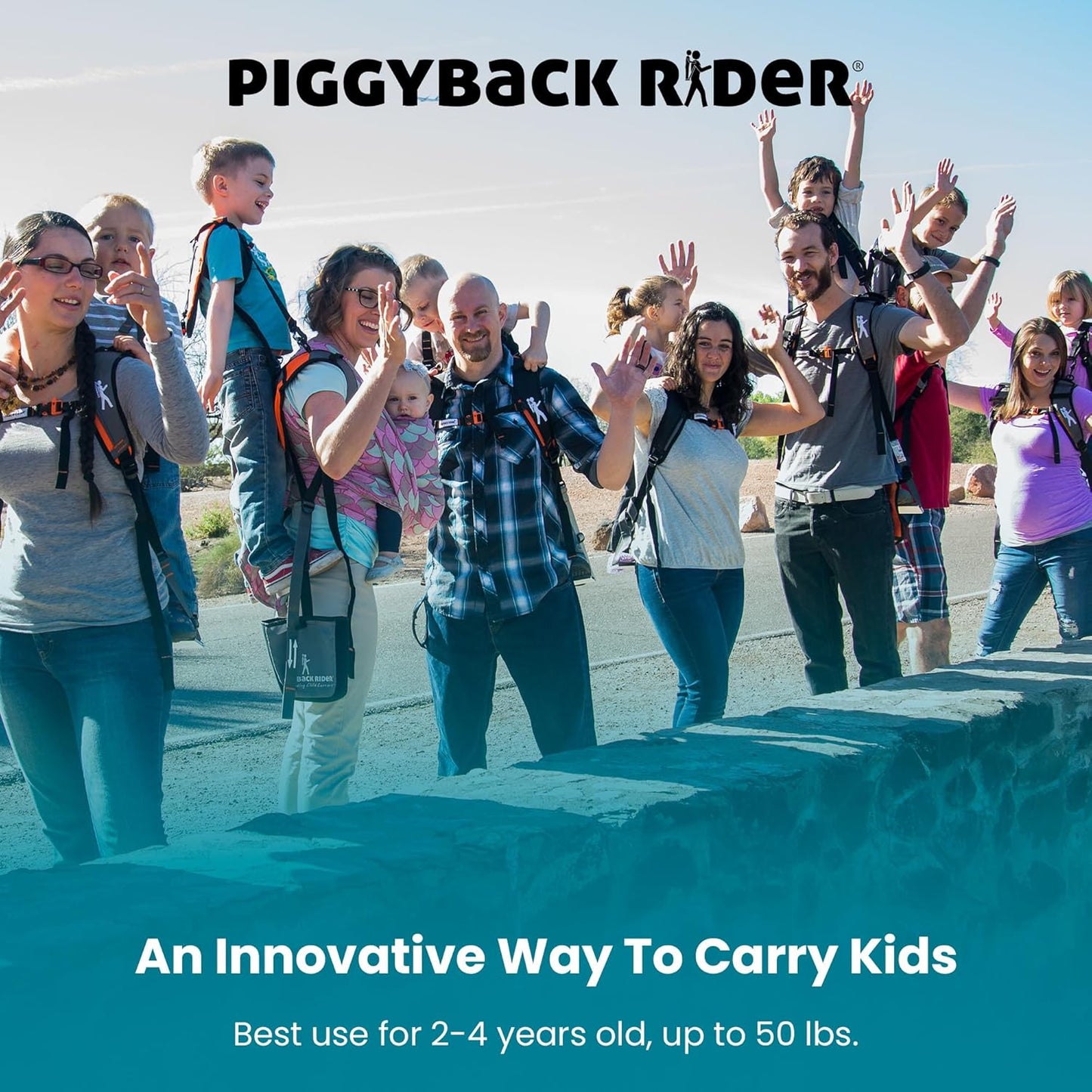 Piggyback Scout Standing Toddler Carrier Backpack - 2-Piece Bundle for Hiking & Travel with Secure Child Safety Harness Included - for Ages 2-4 (Under 50 lbs) - No Accessories Included