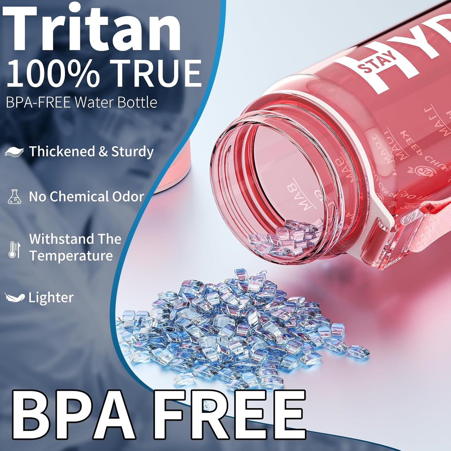 Water Bottle, 32 oz Motivational Water Bottles with Time Marker-Tritan & BPA Free, Sports Water Bottle with Time to Drink & Strap, Wide Mouth, Leakproof -Gift for Christmas Gym Fitness & Outdoor