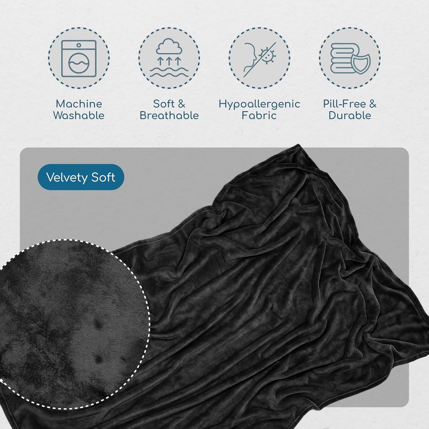 Resty 65"x40" Traveling Airplane Blanket, Onyx Black – Lightweight, Velvety Soft Blanket That Becomes a Travel Pillow – Must-Have Comfort for Planes & Road Trips – Travel Essentials for Women & Men