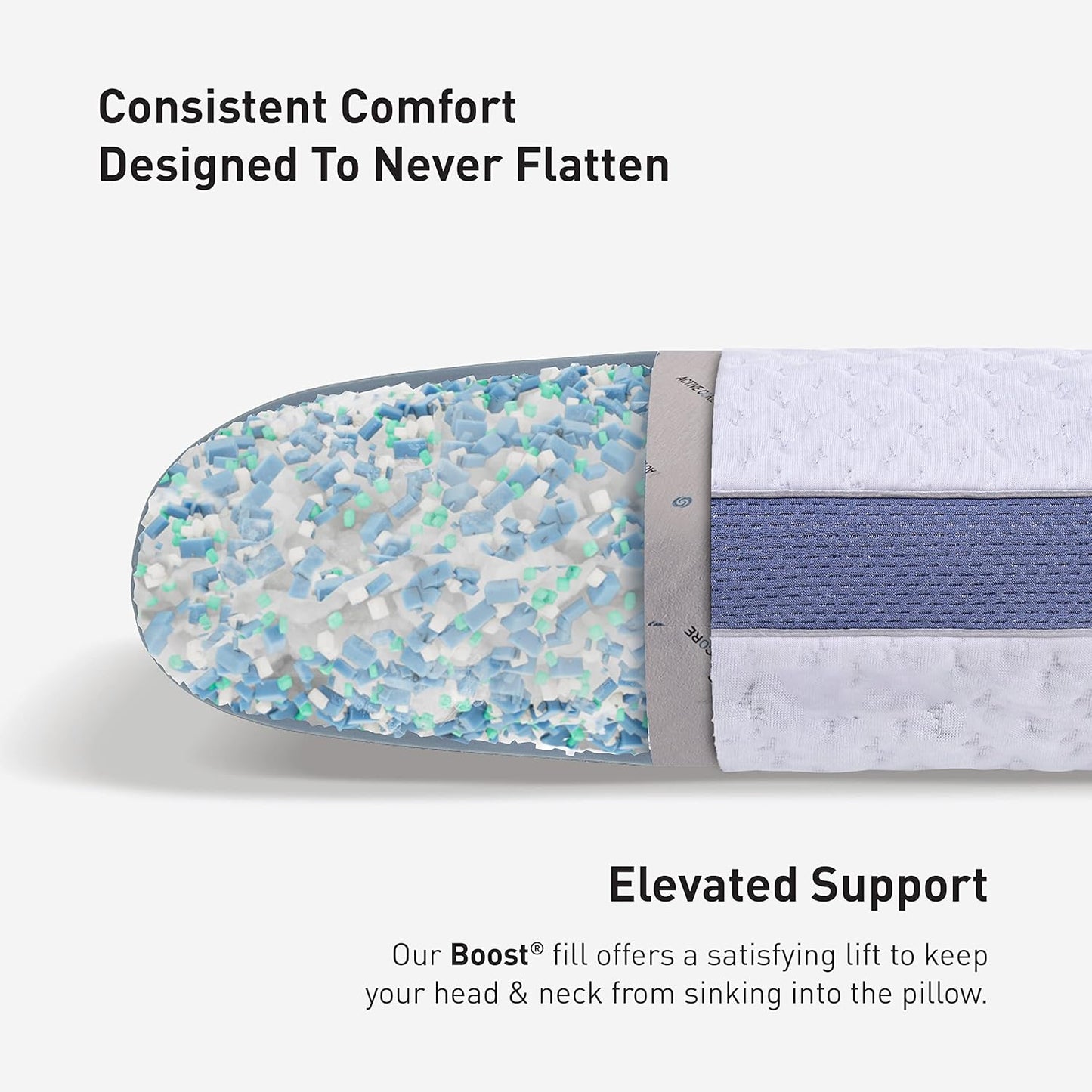 Bedgear Balance Cuddle Curve Performance Pillow - Size 2.0 - Moisture-Wicking Pillow for Side Sleepers - Medium Firmness Bed Pillow- Hypoallergenic, Washable Removable Cover - 20" W x 26" L x 5.75" H