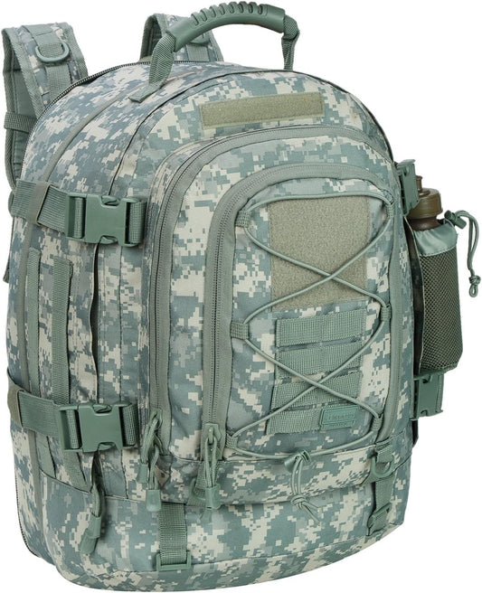 Large Tactical Backpack for Men Military Backpack with DIY System for Travel, Work,Camping,Hunting,Hiking,Sports (Camo A)
