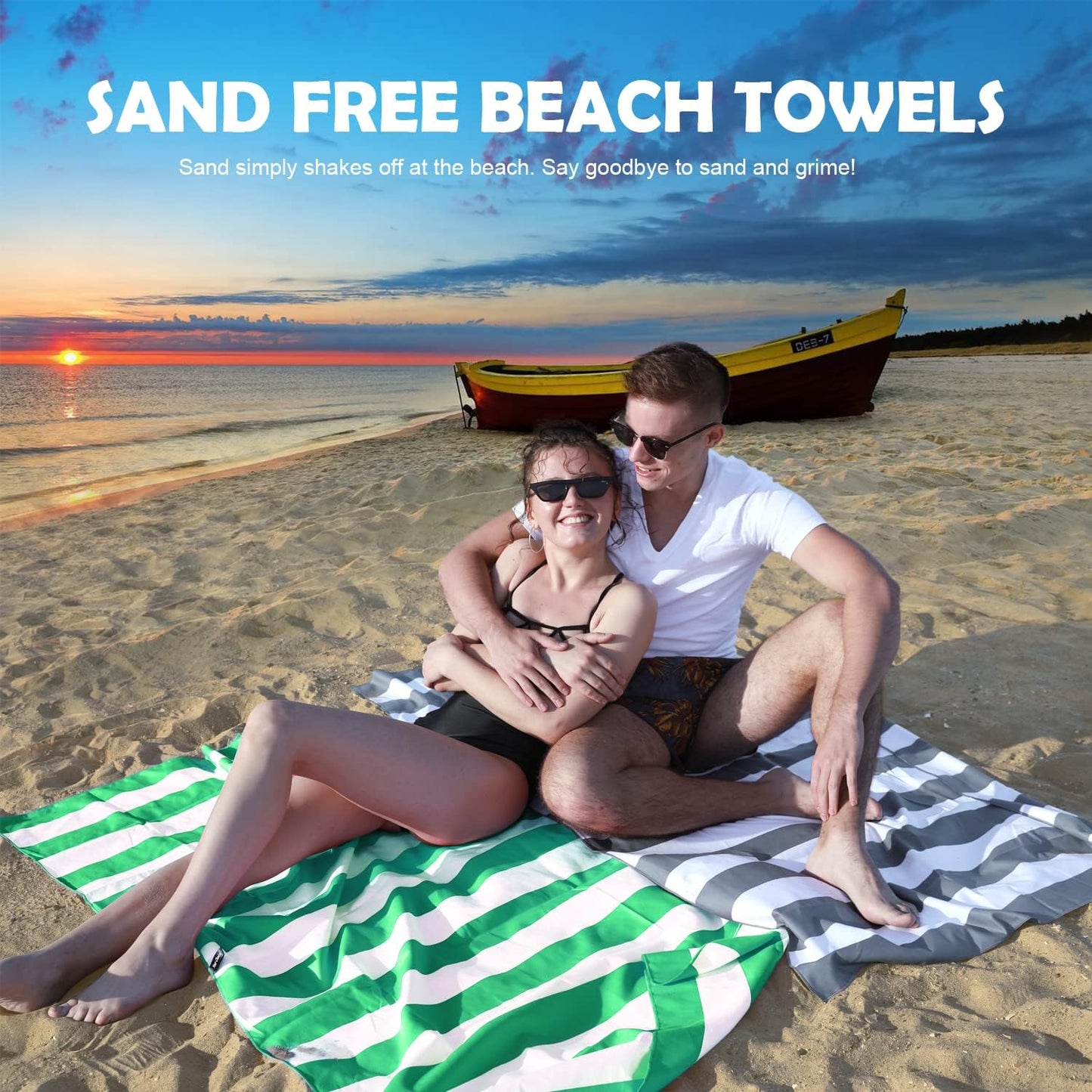 Your Choice Microfiber Quick Dry Sand-Free Beach Towel for Adults & Kids (67x35 Inch, 60x30 Inch) - Oversized, Compact, Lightweight, Absorben
