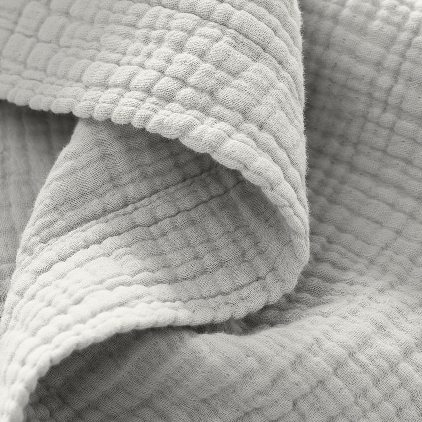 BOLL & BRANCH Dream Bed Blanket - King/Cal King, Mist - Luxury 100% Organic Cotton - Soft, Lightweight and Breathable - Cloud-Like Touch