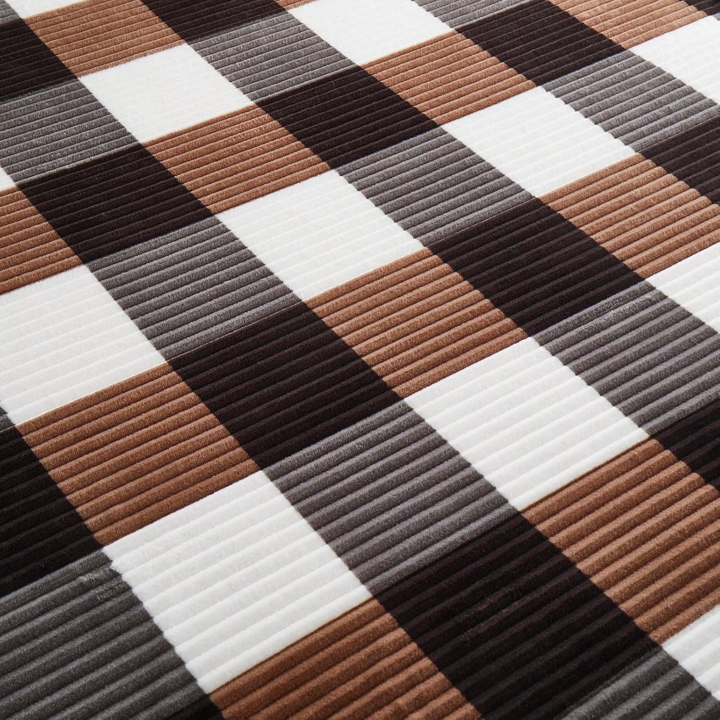 PU MEI Sherpa Blanket Twin Plaid Thick Bed Blanket, 60”*80” Super Soft Flannel Fuzzy Fleece Reversible Velvet Plush Warm Blanket for Couch(Brown-Check, 60"*80")