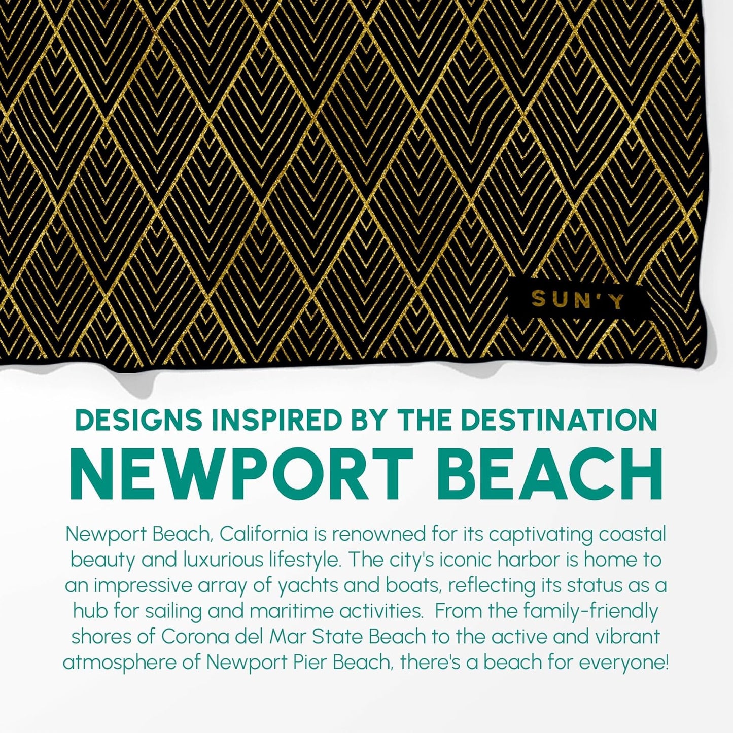 SUN'Y Waffle Microfiber Beach Towel – Sand Free, Quick Dry, Ultra Absorbent, Lightweight & Compact Travel Towel with Carry Bag - Large (63” x 31.5”), Newport