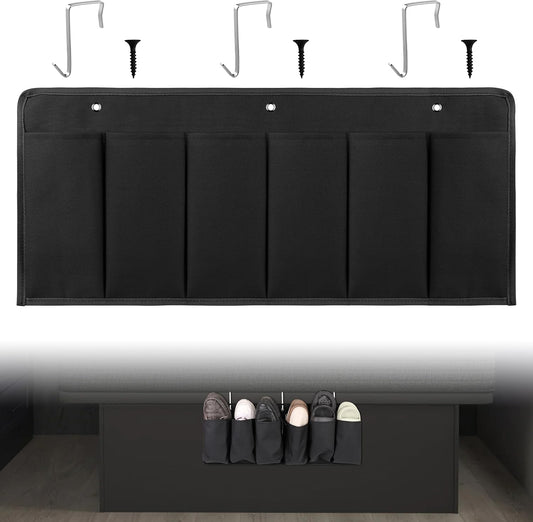 RV Shoe Pockets 6 Large Pockets Heavy Hanging Bedside Storage Organizer with Sturdy Hooks for Shoes, Toys and Tools