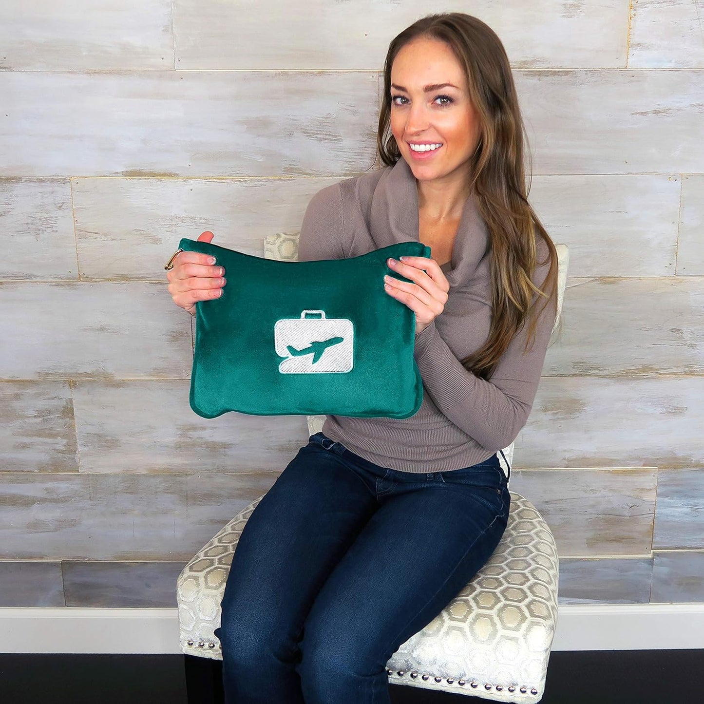 EverSnug Travel Blanket and Pillow - Ultra-Soft, Compact & Lightweight, 65x40 Inches, with Carry Case, Luggage Sleeve & Backpack Clip for Airplane Comfort (Teal)