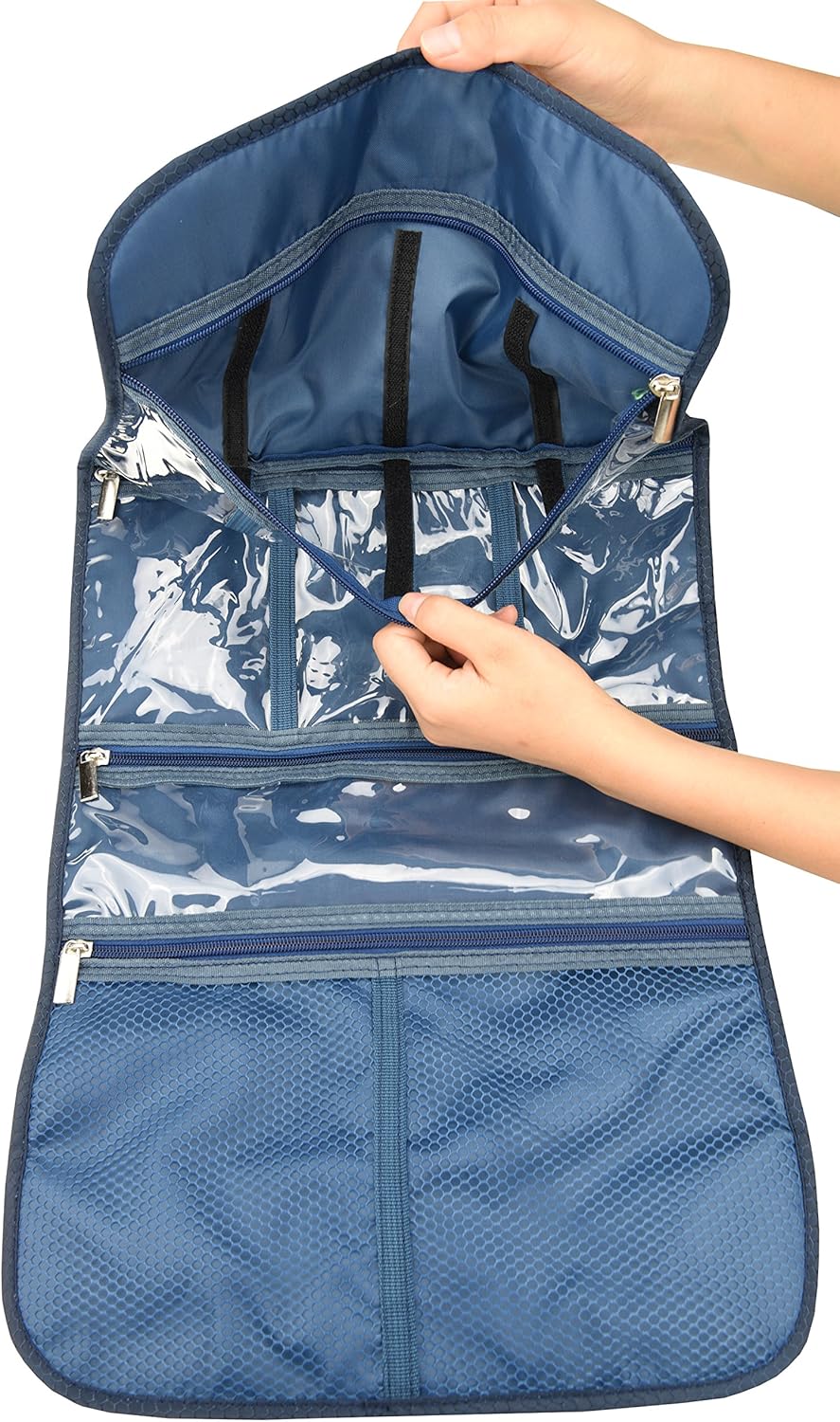 Freegrace Premium Hanging Toiletry Travel Bag - Cosmetic, Jewelry, Toiletry & Accessory Storage Organizer Bag, Large Size, Various Compartments