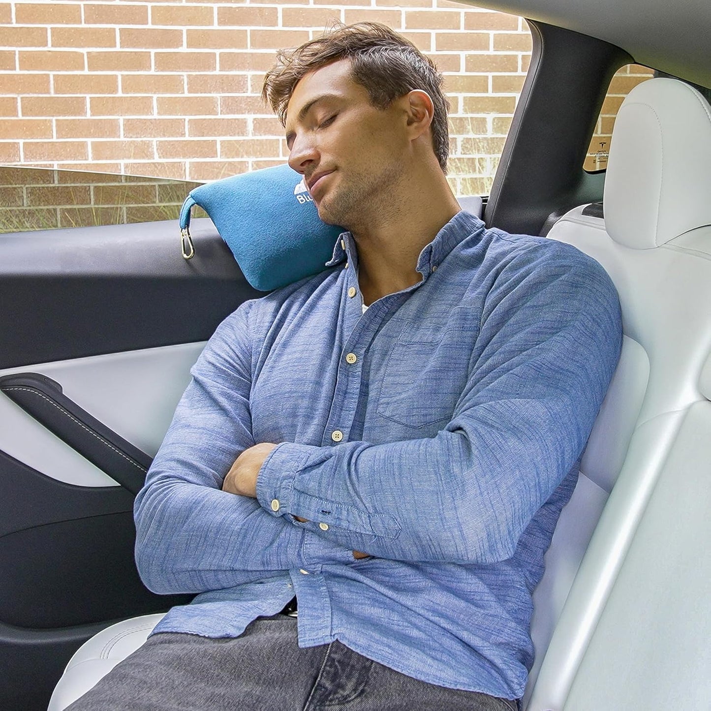 BlueHills Travel Blanket Pillow Compact Lightweight Pocket Size Airplane Traveling Essential Flight Trip Throw in Bag Portable Case Plane Accessory Teal Blue L03