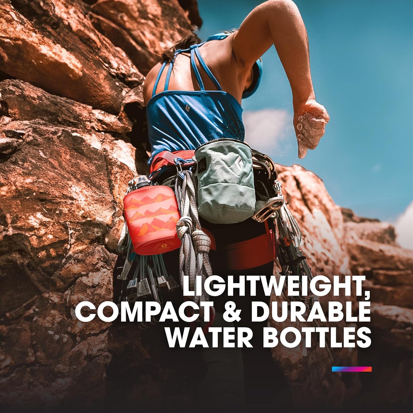 HydraPak Stow - Collapsible Backpacking Water Bottle (350ml, 500ml, 1L) - BPA Free, Ultra Light, Spill-Proof Twist Cap