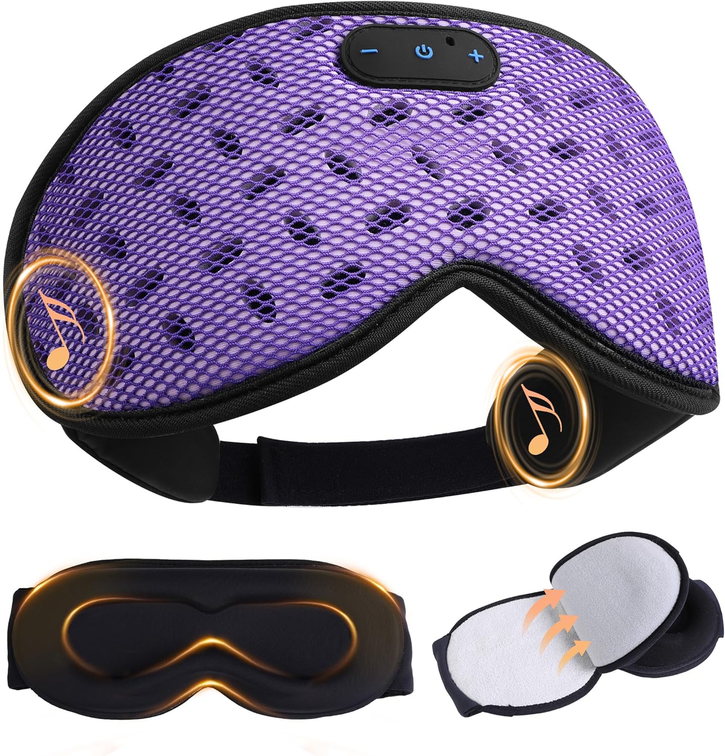 Sleep Mask Headphones with Bluetooth 5.4, LC-dolida Wireless Music Eye Mask for Sleeping Headphones Detachable 3D Eye Cups Cooling Breathable Bluetooth Eye Mask for Side Sleepers