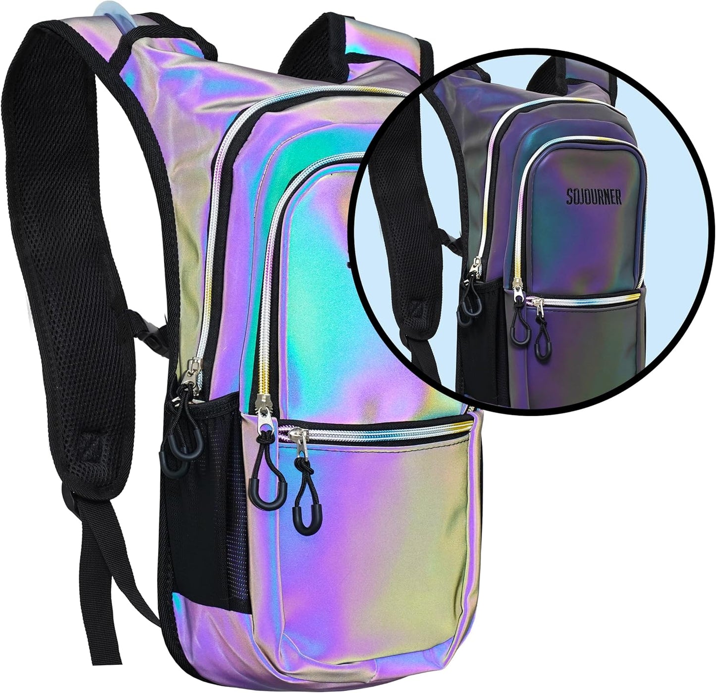 Sojourner Hydration Pack, Hydration Backpack - Water Backpack with 2l Hydration Bladder, Festival Essential - Rave Hydration Pack Hydropack Hydro for Hiking, Running, Biking, Festival Gear