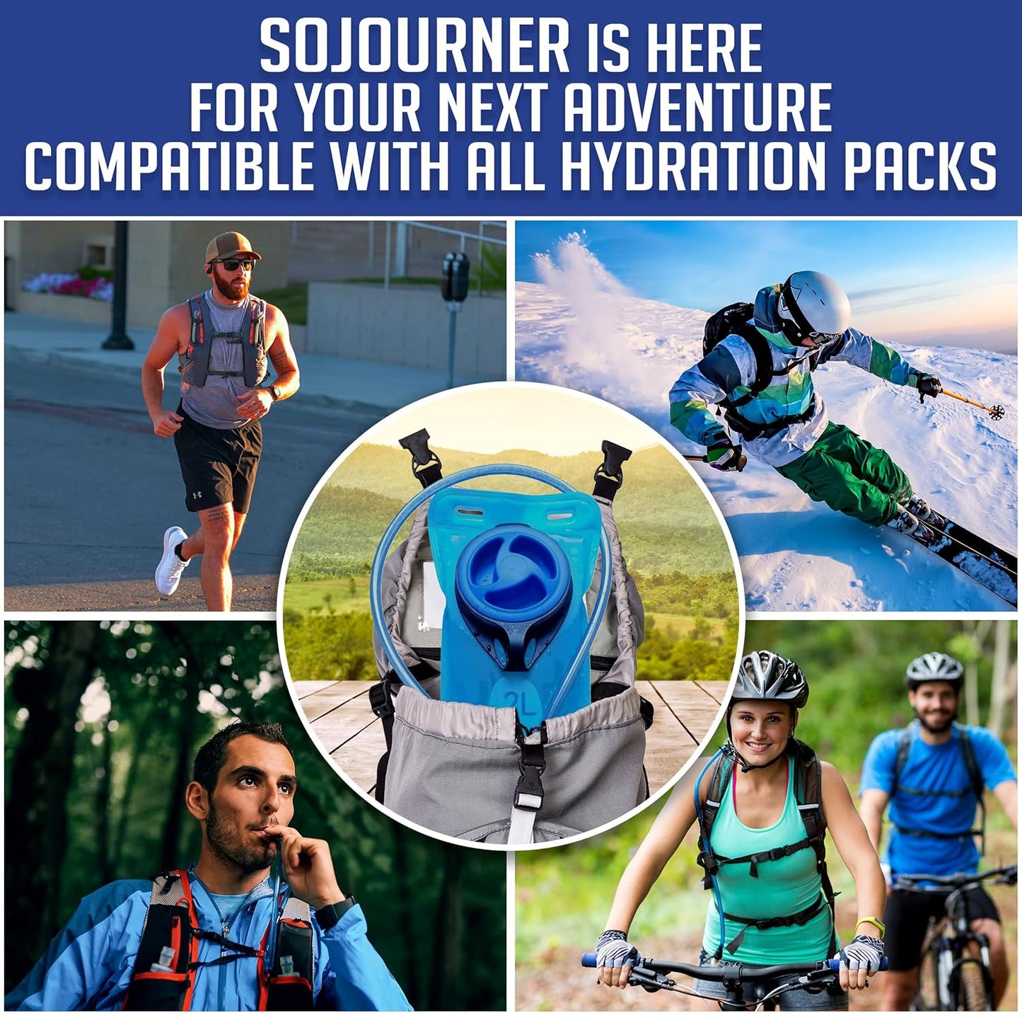 Sojourner Rave Hydration Pack - Hydration Backpack - Hydropack with 2L Bladder - Water Backpack for Festivals, Hiking, Running, Biking and More