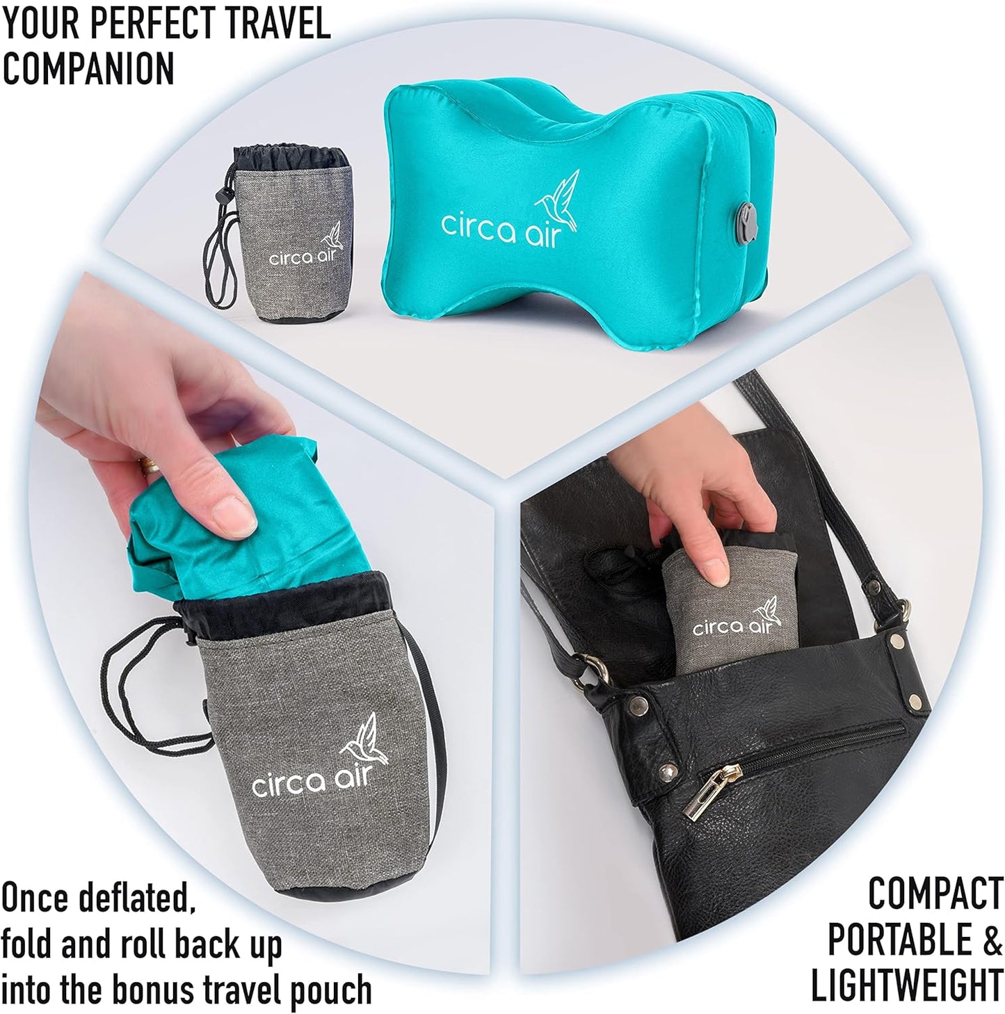 Circa Air Inflatable Knee Pillow for Side Sleepers - Orthopedic Knee Pillows for Sleeping, Sciatica Relief, Back Pain, Leg Pain, Hip or Joint Pain. Weighs Only 1.98 Oz Perfect for Travel/Home