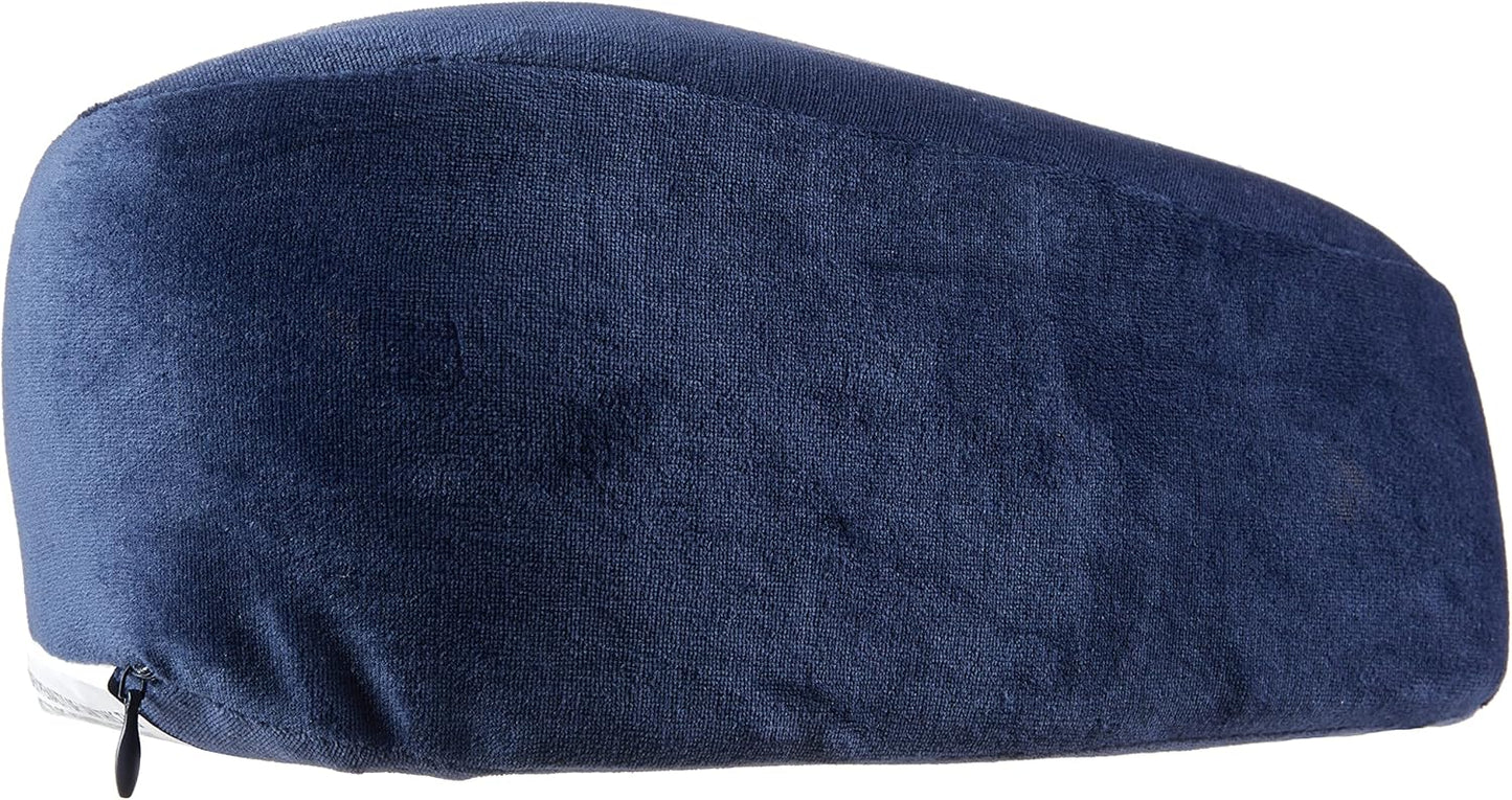 Lewis N. Clark Contoured Memory Foam Hexform Travel Cervical Neck Pillow for Shoulder & Neck Pain, Airplane, Camping, Kids & Adults, Premium, Navy