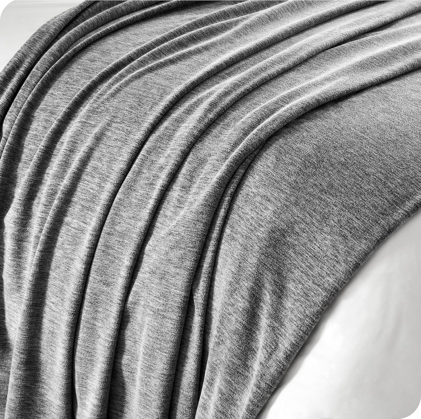 Bare Home Polar Fleece Blanket - King Blanket - Heathered Light Grey - Warm & Cozy - Premium Fleece - Throw for Bed, Camping, and Travel - Lightweight (King, Heathered Light Grey)